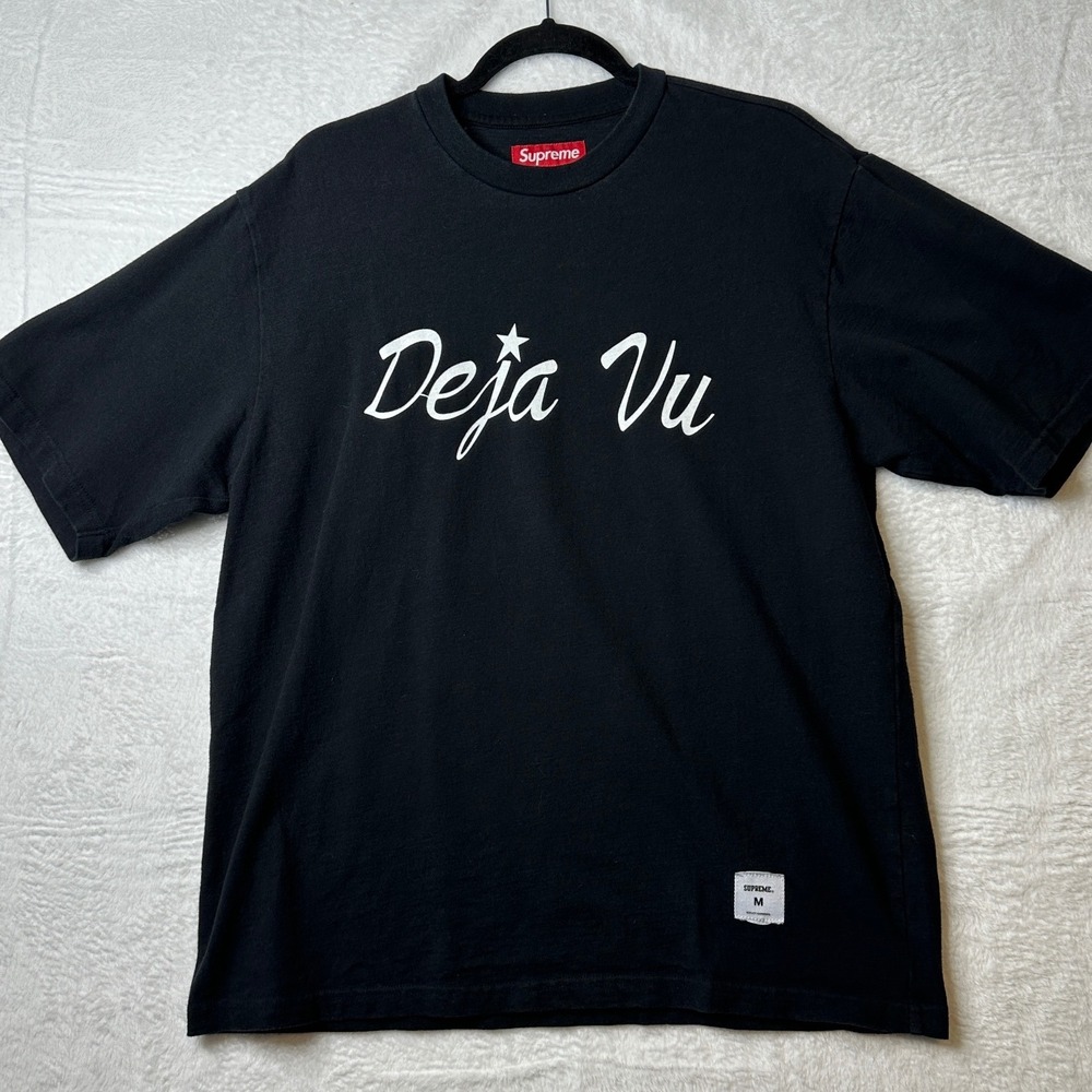 Supreme Deja Vu Tee Black Script Graphic Short Sleeve T-Shirt Mens Medium